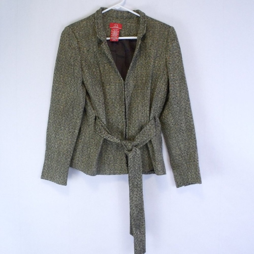 Oscar de la Renta Tweed Belted Blazer